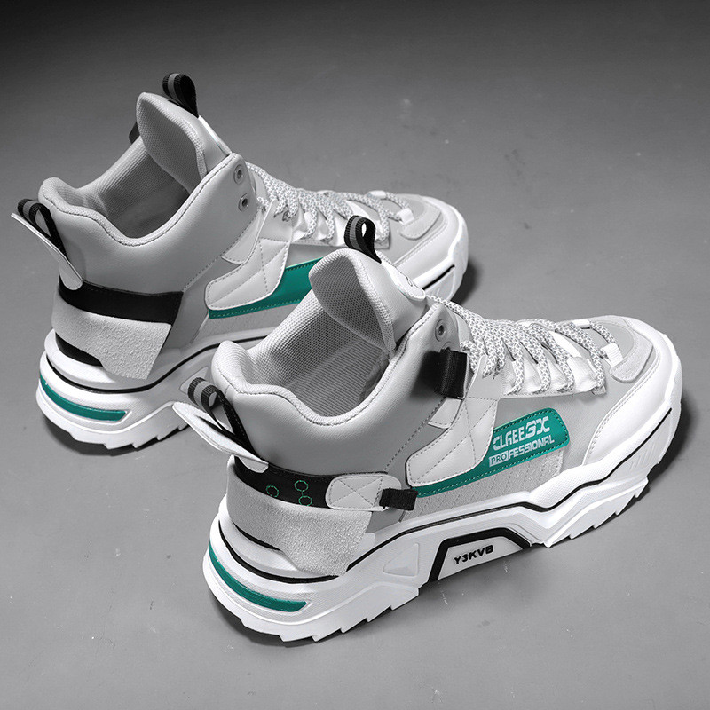 2021. aasta paksu tallaga meeste spordijalatsid vabaajajalatsid Sügisesoe moevärviga Sobivad kõrged kingad Meeste trendikad isakingad