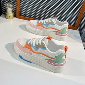 Nova korejska verzija Svestrane studentske cipele s debelim potplatom Ružičaste ležerne prozračne ženske cipele Zapatos De Mujer