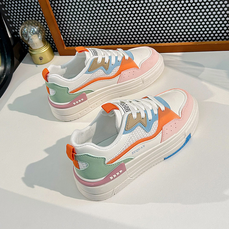 Nova korejska verzija Svestrane studentske cipele s debelim potplatom Ružičaste ležerne prozračne ženske cipele Zapatos De Mujer