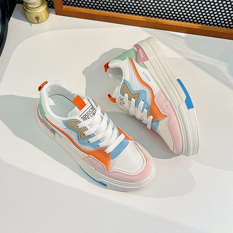 Nova korejska verzija Svestrane studentske cipele s debelim potplatom Ružičaste ležerne prozračne ženske cipele Zapatos De Mujer