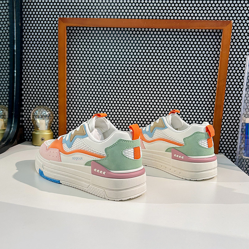 Nova korejska verzija Svestrane studentske cipele s debelim potplatom Ružičaste ležerne prozračne ženske cipele Zapatos De Mujer