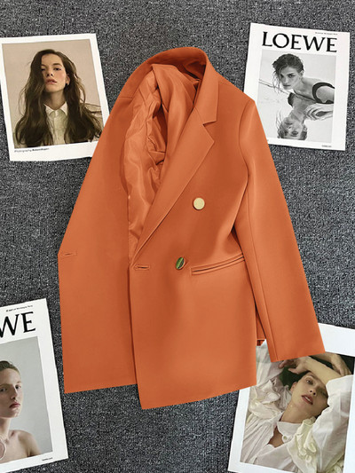 Γυναικείο παλτό Νέα άνοιξη φθινόπωρο 2023 Κομψά μονόχρωμα μακρυμάνικα σακάκια κορεατικής μόδας Γυναικεία ρούχα με χαλαρή εφαρμογή