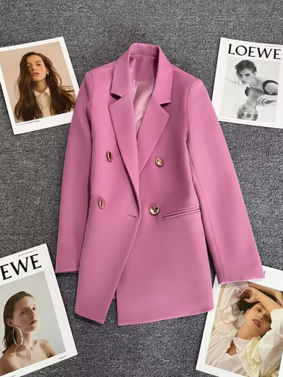 Γυναικείο παλτό Νέα άνοιξη φθινόπωρο 2023 Κομψά μονόχρωμα μακρυμάνικα σακάκια κορεατικής μόδας Γυναικεία ρούχα με χαλαρή εφαρμογή