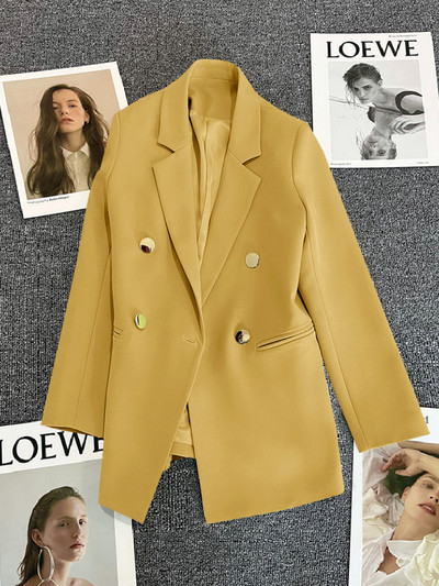 Γυναικείο παλτό Νέα άνοιξη φθινόπωρο 2023 Κομψά μονόχρωμα μακρυμάνικα σακάκια κορεατικής μόδας Γυναικεία ρούχα με χαλαρή εφαρμογή