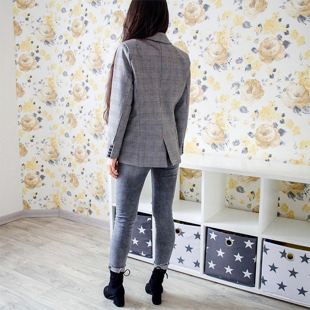 Queechalle 2021 sügisülikond, bleiserid, naiste kontorinaised, vabaaja ruuduline bleiserjakid, naiste elegantne sälkidega pidulik bleiser