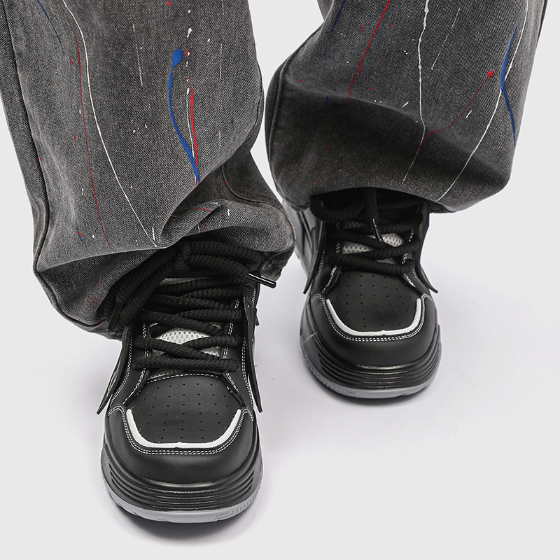 Meeste tossud vabaaja spordijalatsid meestele Kerged PU-nahast mugavad nööriga valged tennised Zapatillas Hombre