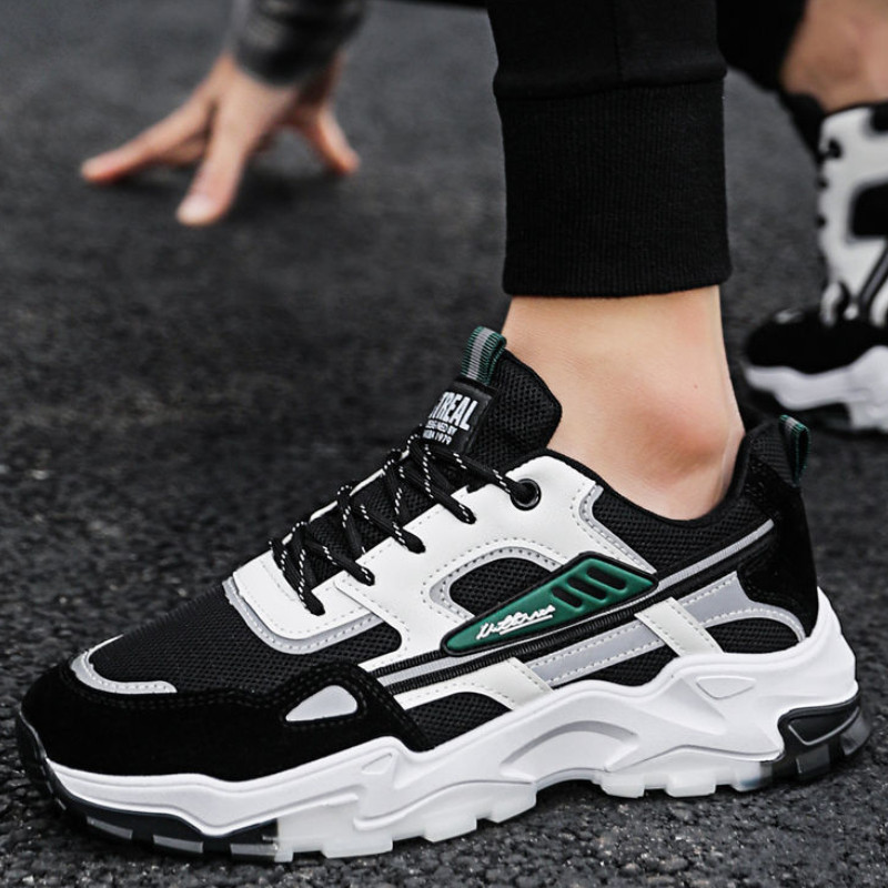 Mitmekülgne paksu põhjaga ühekordne kinga 2023 uus moodne pehme tallaga hingav kulumiskindel meeste kevad- ja sügisspordijalatsid