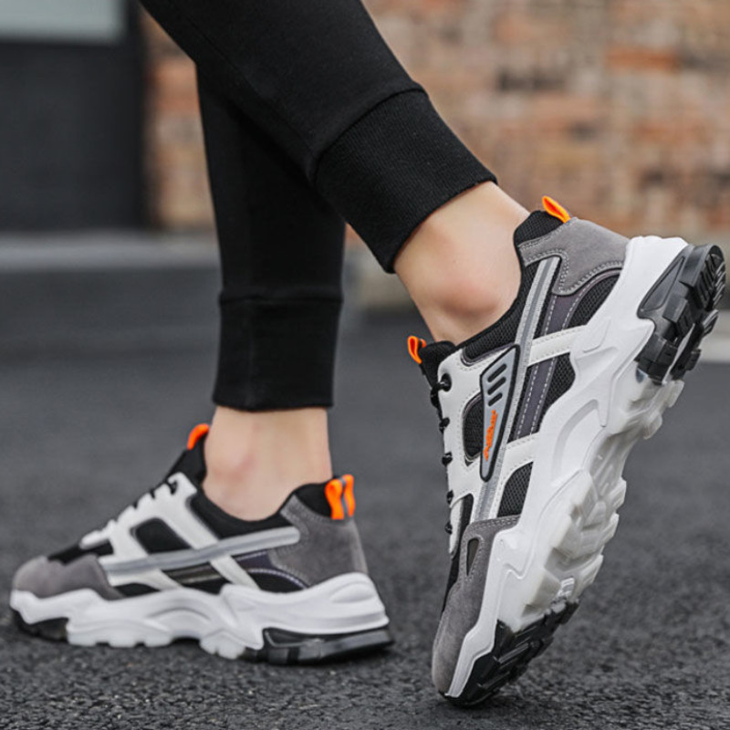 Mitmekülgne paksu põhjaga ühekordne kinga 2023 uus moodne pehme tallaga hingav kulumiskindel meeste kevad- ja sügisspordijalatsid