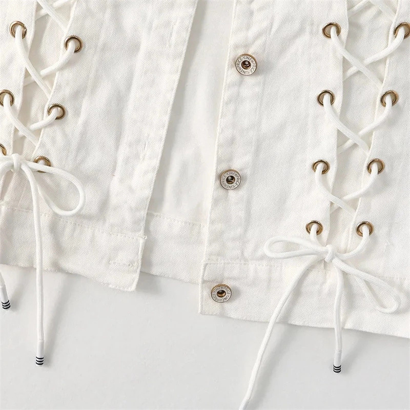 Sügisene valge teksavest naiste 2023 uus mood teksad Veste naiste vabaaja varrukateta jakk, üherealine naiste vesti