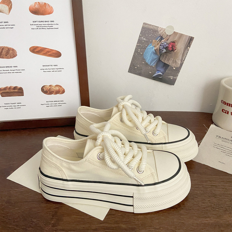 Ležérne papuče, šnurovacie plátené topánky pre ženy, hrubé tenisky na platforme, letné trendy 2023, okrúhla špička, všestranné mokasíny