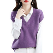 Kampsun Vest Naiste Jope 2023Sügistalvine Uus V-kaelusega varrukad kudumine Vestid Naiste Pullover Vest Vest Lahtine Naiste Topid