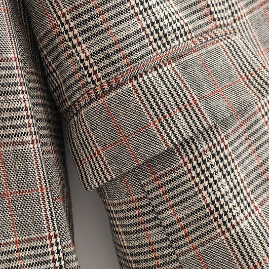 Queechalle γυναικεία παλτό σακάκι Φθινοπωρινό ρετρό καρό με οδοντωτό παλτό σακάκι γυναικείο φαρδύ πανωφόρι με τσέπες