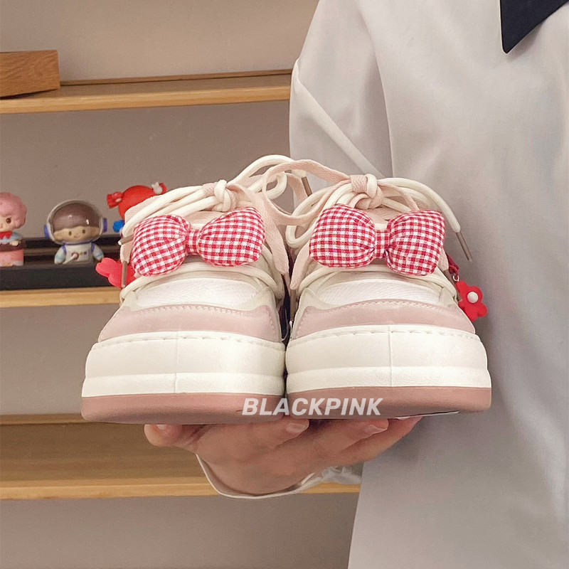 SHANPA Bow Roosad kingad Uued 2023. aasta suvi Korea mood mitmekülgne võrk, hingav vabaaja lahtine originaalkujundus Zapatillas Mujer