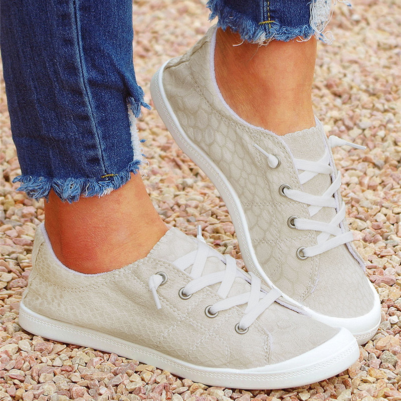 Naiste lõuendist kingad Vulkaniseerivad pehmed naiste sügispüksid Lamedad vabaajajalatsid õues mugavad hingavad tossud suures suuruses