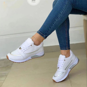 Γυναικεία Αθλητικά Παπούτσια Αύξησης ύψους Παπούτσια Wedge Sneakers Υπαίθρια Καθημερινά Στρογγυλά Δάχτυλα Basic Sporty Casual παπούτσια με κορδόνια μαύρο χρυσό