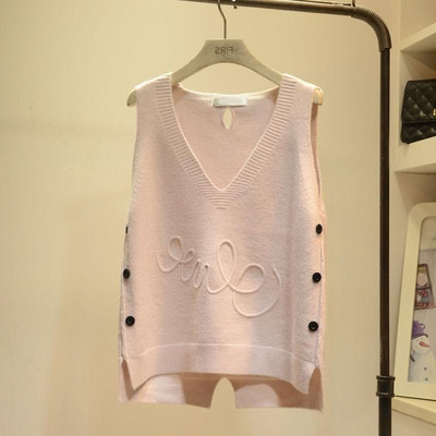 Πλεκτό με λαιμόκοψη Γυναικείο γιλέκο 2022 Άνοιξη φθινόπωρο Νέα μόδα μανίκια V λαιμόκοψη πλεκτά γιλέκα Γυναικεία πουλόβερ πουλόβερ μπλούζες