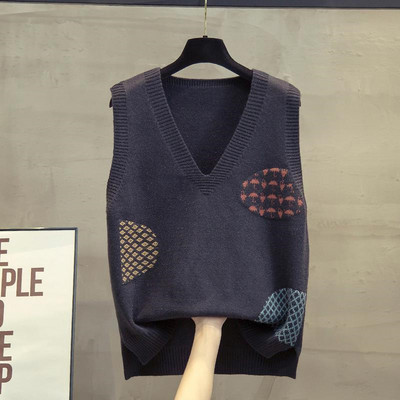 Πουλόβερ Γυναικείο γιλέκο 2022 Άνοιξη Φθινόπωρο Νέο V λαιμόκοψη μανίκια πλεκτά γιλέκα Γυναικεία πουλόβερ Γιλέκο φαρδιά γυναικεία μπλουζάκια