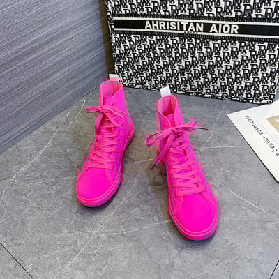 2022. aasta kevadine naistemood Vulkaniseeritud kingad Naiste tossud Uued retrohõngulised lõuendist kingad Lamedad moed, mugavad kõrged kingad naistele