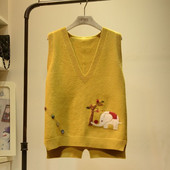 Γυναικείο γιλέκο πουλόβερ 2023 Άνοιξη φθινόπωρο Κορεάτικο Νέο V λαιμόκοψη μανίκια πλεκτά γιλέκα Γυναικεία πουλόβερ Γιλέκο Φαρδιά γυναικεία μπλουζάκια