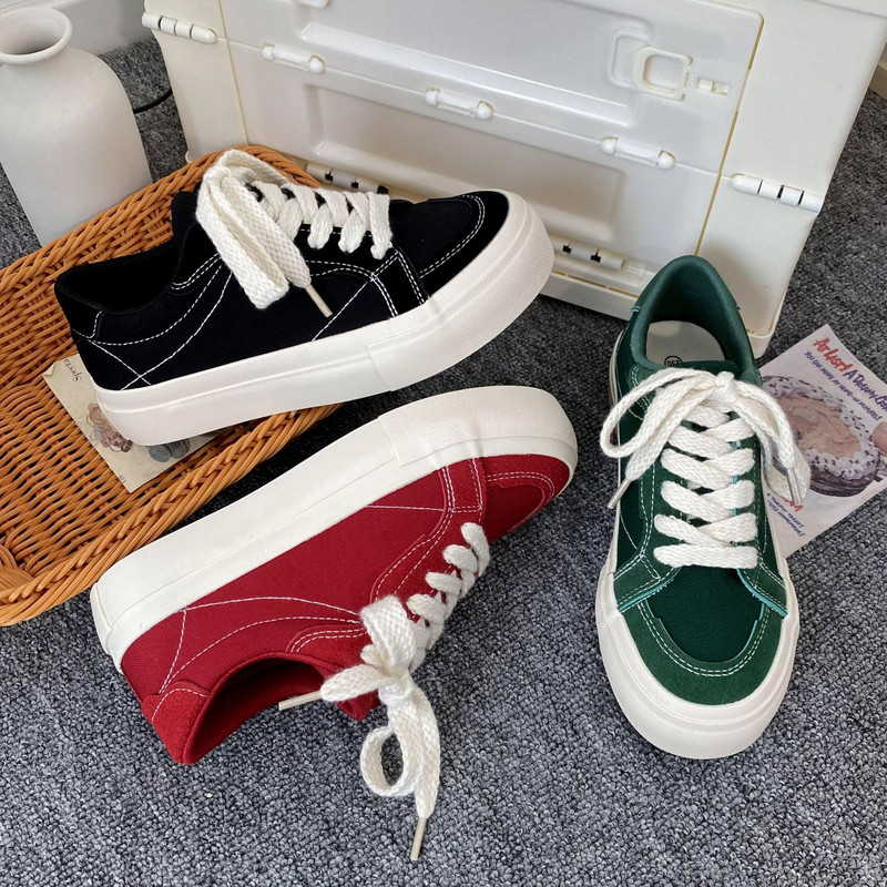 Ανοιξιάτικο φθινόπωρο 2023 Γυναικεία παπούτσια από καμβά χαμηλά κορεάτικα παπούτσια που αναπνέουν καθημερινά Μόδα Μικρά λευκά παπούτσια Γυναικεία παπούτσια