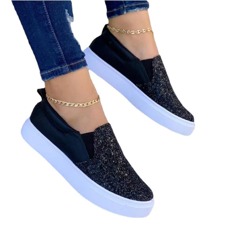 Uued naiste spordijalatsid Lamedad kristallist säravad täheõmblused vabaaja paks tald libisemiskindlad mood Nahast tennised tossud kingad