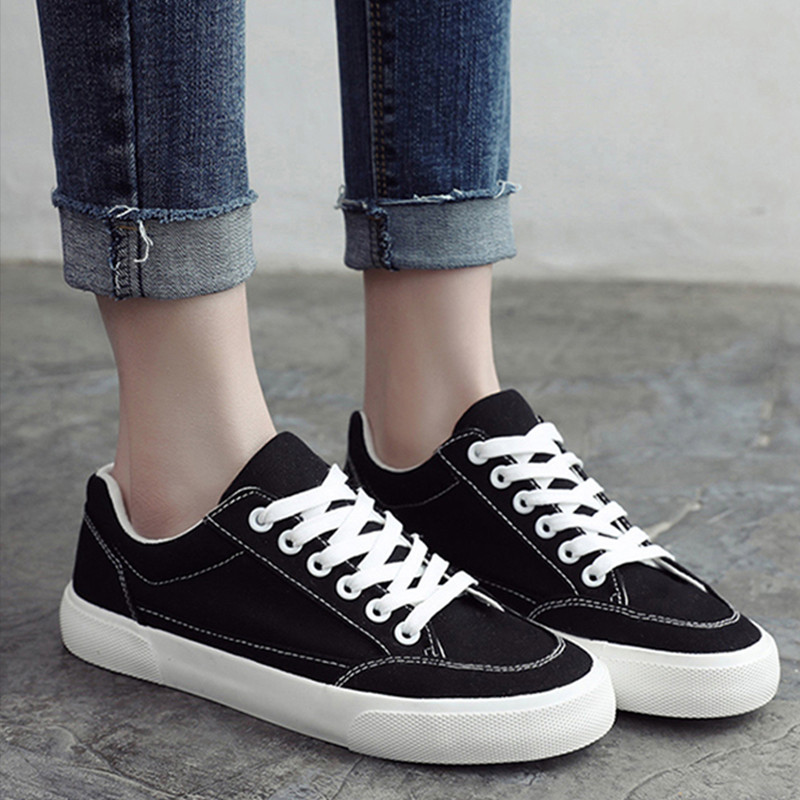 Γυναικεία Βουλκανιζέ Παπούτσια Λευκά Αθλητικά Παπούτσια Πλατφόρμα Παπούτσια Casual Classic Γυναικεία PU Flats Άνοιξη Καλοκαίρι Καμβά Παπούτσια Plus Size 35-44