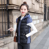 Sügistalv 2023, uued naiste vestid, kapuutsiga lühike, paksu puuvillane vest jakk Naiste varrukateta, soe vest, parkad, naiste topp