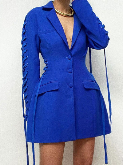 GACVGA Κομψό γυναικείο παλτό σακάκι Φθινοπωρινή χειμερινή μόδα με οδοντωτό μακρυμάνικο επίδεσμο Κοστούμι κοστούμι σε καθημερινό στυλ