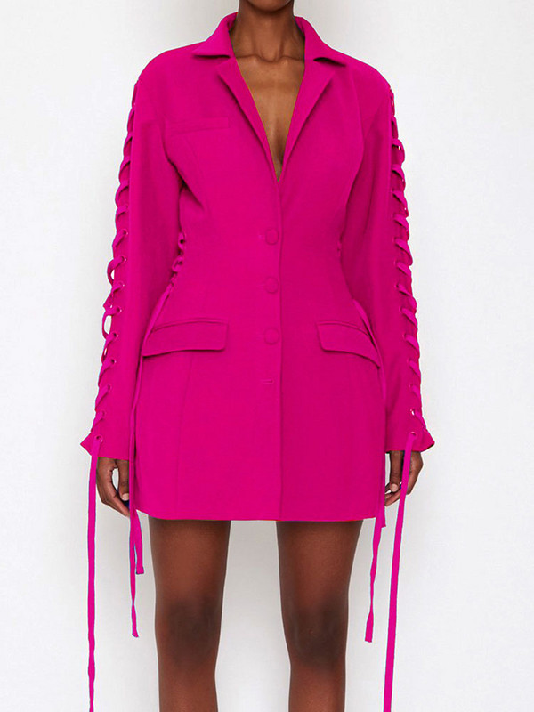 GACVGA Κομψό γυναικείο παλτό σακάκι Φθινοπωρινή χειμερινή μόδα με οδοντωτό μακρυμάνικο επίδεσμο Κοστούμι κοστούμι σε καθημερινό στυλ