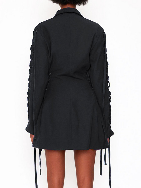 GACVGA Κομψό γυναικείο παλτό σακάκι Φθινοπωρινή χειμερινή μόδα με οδοντωτό μακρυμάνικο επίδεσμο Κοστούμι κοστούμι σε καθημερινό στυλ