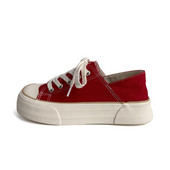 Γυναικεία παπούτσια από καμβά με στρογγυλά δάχτυλα και χαμηλά άνετα γυναικεία παπούτσια Άνοιξη Νέα τάση Casual Flats Απλά Βουλκανιζέ παπούτσια