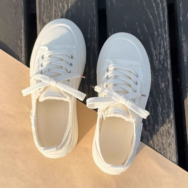 Καλοκαίρι 2023 Νέα Little White παπούτσια για κορίτσια, ευέλικτο και περιστασιακό σχέδιο, παπούτσια από καμβά που αναπνέουν για γυναίκες