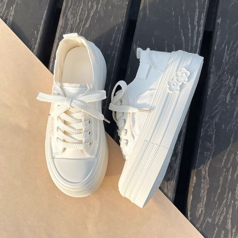 Καλοκαίρι 2023 Νέα Little White παπούτσια για κορίτσια, ευέλικτο και περιστασιακό σχέδιο, παπούτσια από καμβά που αναπνέουν για γυναίκες