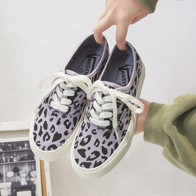 Leopardist lõuendist kingad naiste platvormtossud armsad roosad leopardimustrilised naiste kingad Mood üliõpilaste suure varba kingad Zapatos Mujer