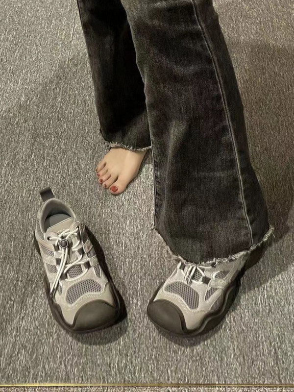 Vintage ležerne tenisice Ženska sportska obuća Harajuku dizajnerske ravne tenisice Ženska siva atletska obuća