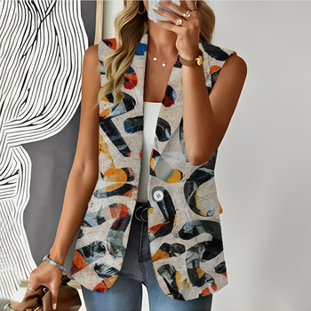 2023 Εκτύπωση Γυναικεία Γιλέκα Παλτό Casual 3D Ψηφιακή Εκτύπωση Μπλούζες Γυναικεία Κομψά Γιλέκο Street Party Εξωτερικά Ρούχα