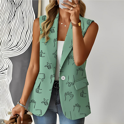 2023 Εκτύπωση Γυναικεία Γιλέκα Παλτό Casual 3D Ψηφιακή Εκτύπωση Μπλούζες Γυναικεία Κομψά Γιλέκο Street Party Εξωτερικά Ρούχα