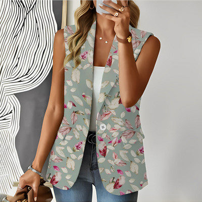 2023 Εκτύπωση Γυναικεία Γιλέκα Παλτό Casual 3D Ψηφιακή Εκτύπωση Μπλούζες Γυναικεία Κομψά Γιλέκο Street Party Εξωτερικά Ρούχα