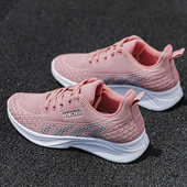 Ανοιξιάτικα και φθινοπωρινά νέα αθλητικά παπούτσια Γυναικεία δικτυωτά αναπνεύσιμα φορητά παπούτσια για τρέξιμο με μαλακό κάτω μέρος, αντιολισθητικά, casual loafers