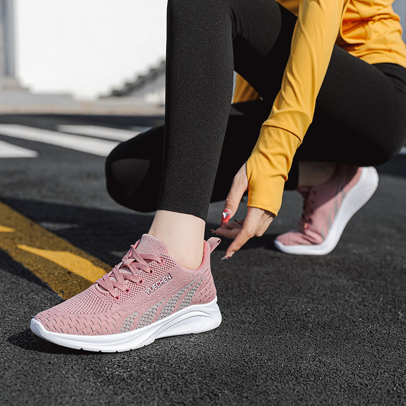 Ανοιξιάτικα και φθινοπωρινά νέα αθλητικά παπούτσια Γυναικεία δικτυωτά αναπνεύσιμα φορητά παπούτσια για τρέξιμο με μαλακό κάτω μέρος, αντιολισθητικά, casual loafers