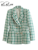 BlingBlingee 2023 Ανοιξιάτικο χοντρό γυναικείο μπουφάν Traf με μεταλλικό κουμπί με μακρυμάνικο παλτό γραφείου Slim Blazer Γυναικεία τοπ πανωφόρια