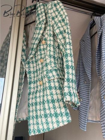 BlingBlingee 2023 Ανοιξιάτικο χοντρό γυναικείο μπουφάν Traf με μεταλλικό κουμπί με μακρυμάνικο παλτό γραφείου Slim Blazer Γυναικεία τοπ πανωφόρια