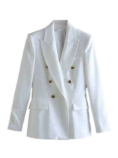 BlingBlingee Γυναικείο κοστούμι Γυναικείο Σακάκι Traf 2023 Φθινοπωρινό μεταλλικά κουμπιά μακριά μανίκια λεπτά γυναικεία blazers Γυναικεία πανωφόρια πράσινα πανωφόρια