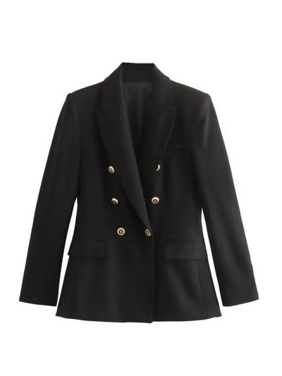 BlingBlingee Γυναικείο κοστούμι Γυναικείο Σακάκι Traf 2023 Φθινοπωρινό μεταλλικά κουμπιά μακριά μανίκια λεπτά γυναικεία blazers Γυναικεία πανωφόρια πράσινα πανωφόρια