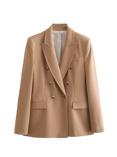 BlingBlingee Γυναικείο κοστούμι Γυναικείο Σακάκι Traf 2023 Φθινοπωρινό μεταλλικά κουμπιά μακριά μανίκια λεπτά γυναικεία blazers Γυναικεία πανωφόρια πράσινα πανωφόρια