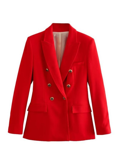 BlingBlingee Γυναικείο κοστούμι Γυναικείο Σακάκι Traf 2023 Φθινοπωρινό μεταλλικά κουμπιά μακριά μανίκια λεπτά γυναικεία blazers Γυναικεία πανωφόρια πράσινα πανωφόρια