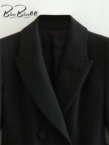 Κομψή μόδα BlingBlingee ανοιξιάτικη κοστούμι γραφείου σακάκι Traf με ζώνη μακρυμάνικη γυναικεία μπλέιζερ με διπλό στήθος Γυναικείο μπλουζάκι