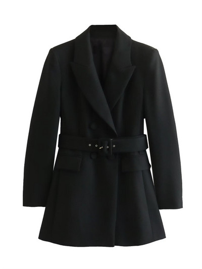 Κομψή μόδα BlingBlingee ανοιξιάτικη κοστούμι γραφείου σακάκι Traf με ζώνη μακρυμάνικη γυναικεία μπλέιζερ με διπλό στήθος Γυναικείο μπλουζάκι