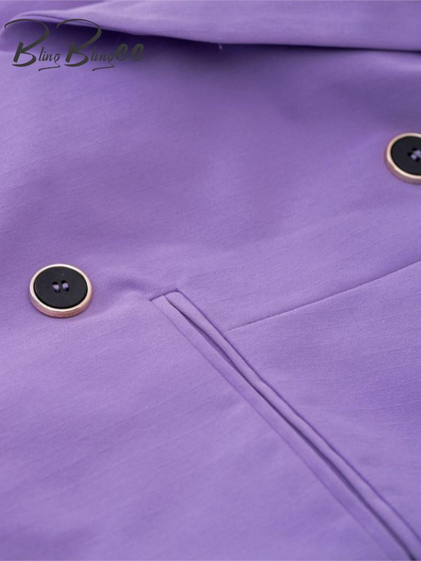 BlingBlingee 2023. aasta sügisene naiste bleiser, rätikkrae, pikkade varrukatega kaherealine kontorimantel Naiste pealisriided beež jakk