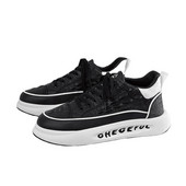 Χοντροκομμένα αθλητικά παπούτσια ανδρικά παπούτσια για τρέξιμο με μαλακή σόλα Fashion casual δερμάτινο μικροΐνες στο επάνω ύψος Παπούτσια σανίδας επίπεδης πλατφόρμας με αυξημένο ύψος